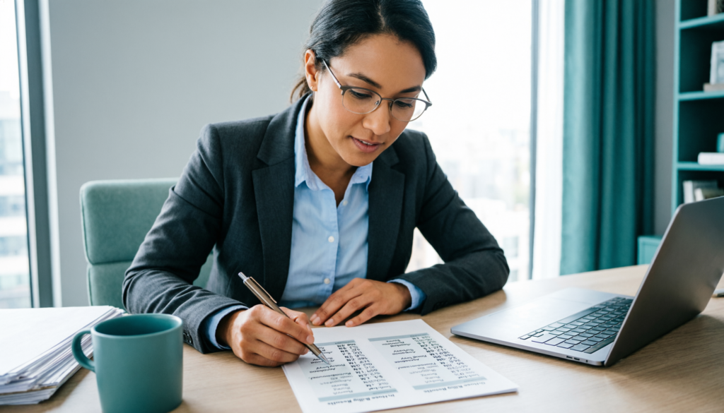 AMRG billing specialist reviewing outsourced RCM performance comparison showing improved clean claim rates and reduced denials for private practices